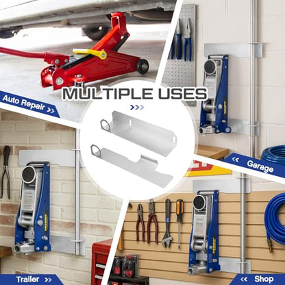 Set of 2 Aluminum Wall Mount Floor Jack Holder Jack Stand Wall Mount for Enclosed Race Trailer Accessories