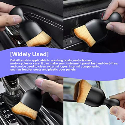 AOCISKA Car Interior Detailing Brush,Soft Bristle Cleaning Brush Car Detailing Brush Dusting Brush,Car Interior Cleaning Tool,Auto Detail Brush Car Dash Duster Brush (Black&Pink) - color: Black&pink
