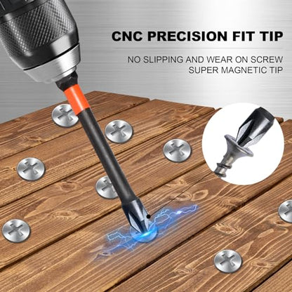 10-Pack Phillips Bits #2 Impact, 6-Inch Long Magnetic Phillips Head Drill & Screwdriver Bits, PH2 Premium S2 Steel 1/4" Hex Shank for Impact Drivers, Professional & DIY Use - color: 6'' Ph2 10-pcs