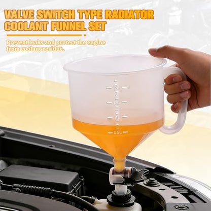 15PCS Car Coolant Funnel Kit, Spill Proof Vehicle Radiator Filling Funnel Bleeder with Adapters, Automotive Radiator Bleeder Kit, Universal for SUV Automobile Truck (Orange)