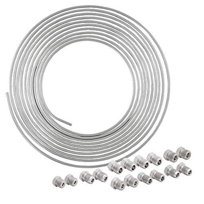 4LifetimeLines – 3/16" x 25' Stainless Steel Brake Line Kit | 316L Marine-Grade Tubing with 16 SAE Fittings | Corrosion & Rust Resistant | 15,310 PSI | Universal Fit for Cars & Trucks - size: 3/16 x 25 Kit