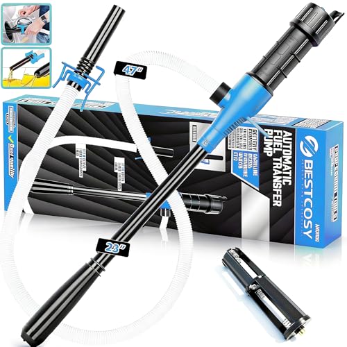 Portable Transfer Pump Battery Operated Electric Siphon Pump for Gas, Fuel, Diesel, Water Transfer 2.4 GPM Flow Oil Extractor, 47 Inches Hose-Easy to Use Hand Fuel Pump, Multi-Use Transfer Pump(Blue) - size: 1 Pack Blue