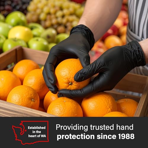 GLOVEWORKS Black Nitrile Gloves for Cooking, Food Prep, Disposable, Latex Free 5 Mil, For Professional Cleaning, Business Use - size: X-Large, style: Case of 1000