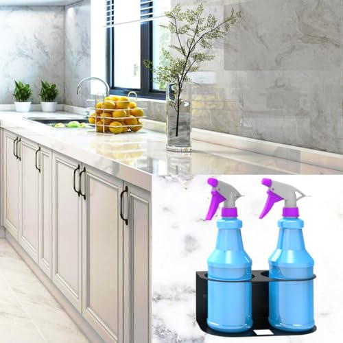 2 Spray Bottles Holder, Steel Wall Mount Storage Organizer for All-Purpose at Garage and Home (SBH-2B1Pc)