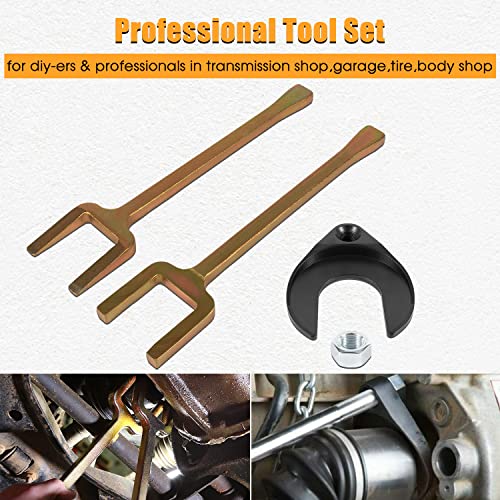 12020 Front Wheel Drive Axle Puller/Fork & Shim Tool + CV Axle Removal Tool / 1040 CV Joint Fork Removing Adapter, Use to Break Half Shafts Loose from Transaxle, Fix Damaged CV Joints