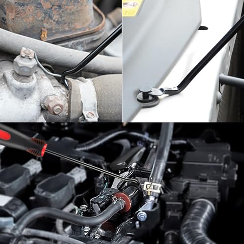 AUTOXBERT 11Pcs Carbon Steel Precision Hook and Pick Set Mechanic with Scraper and Telescoping Magnetic Remover Pry Automotive Electronics Maintenance Hoses Gasket Scraper Pick Up Tools