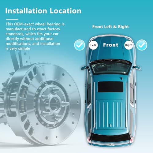 513263 Front Wheel Bearing Hub Assembly for Chrysler Sebring 2007-2010, Chrysler 200 2011-2014, Dodge Avenger 2008-2014 (2PCS) - size: 513263