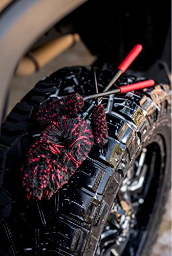 Liquid X Original Wheel Woolies Brushes 3 Piece Kit - Includes Angled Caliper Spoke Brush - USA Made - Black - New & Improved - size: Brushes