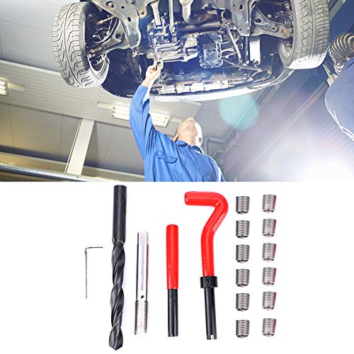 Thread Insert Repair Kit, Premium Stainless Steel M12x1.5 Thread Repair Set for Automotive and Industrial Applications Includes 17Pcs High Strength Inserts