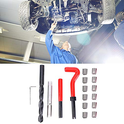 Thread Insert Repair Kit, Premium Stainless Steel M12x1.5 Thread Repair Set for Automotive and Industrial Applications Includes 17Pcs High Strength Inserts