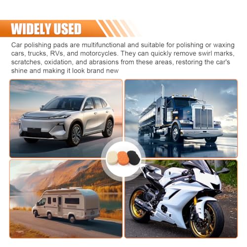 3PCS Hand Applicator Pad Kit, 2.9 × 5 Inch Wax Applicator Pads, Cutting Automotive Polishing Pad, Compound Vehicle Detailing Foam Sponge