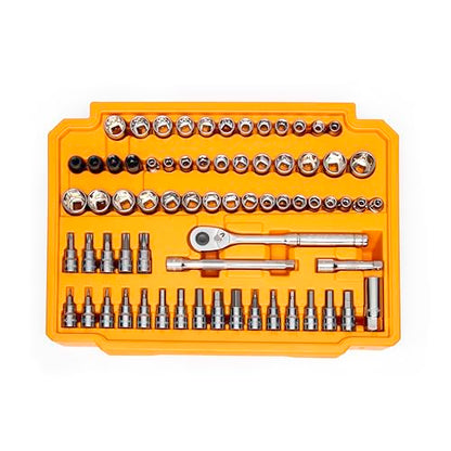 GEARWRENCH Mechanics Tool Set in 3 Drawer Storage Box, 232 Pc, 1/4 in and 3/8 in Drive, Metric/SAE | GW72LLCBMTS - style: 232 Piece