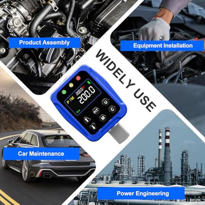 Digital Torque Adapter 1/2" Drive 7.3-147.5 Ft-lb / 10-200 Nm, Electronic Torque Wrench Converter with LCD Display ±1% Accuracy, 1/4” & 3/8” Adapters for Car & Motorcycle Maintenance DIY Use - size: 1/2" 7.3-147.5 FT.LB Digital Torque Adapter