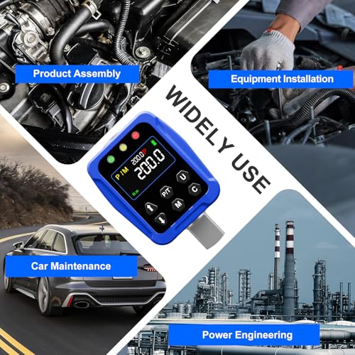 Digital Torque Adapter 1/2" Drive 7.3-147.5 Ft-lb / 10-200 Nm, Electronic Torque Wrench Converter with LCD Display ±1% Accuracy, 1/4” & 3/8” Adapters for Car & Motorcycle Maintenance DIY Use - size: 1/2" 7.3-147.5 FT.LB Digital Torque Adapter
