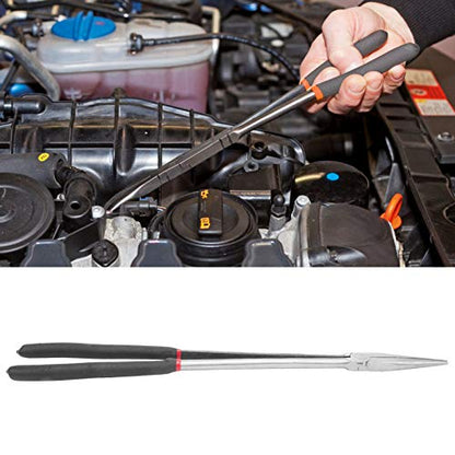 Watris Veiyi Straight Long Needle Nose Pliers for Access in Tight Spaces | 16in Long Reach Nose Pliers, Nipper Bent Nose Duckbill Pliers