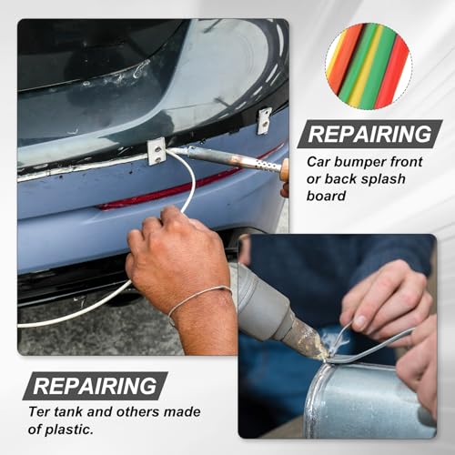 Plastic Welding Rods, 10in HDPE Welder Rod High-Strength Waterproof Fit for Repairing Plastic Bumper Kayaks Car Bumpers Motorcycle Tanks DIY Crafts - (14 Pack, 7colors)