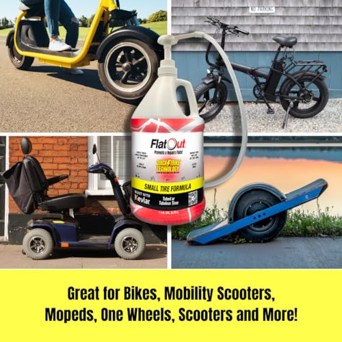 QuickStrike Tire Sealant - Small Tire/Bicycle Formula - NEW Formula - Prevents Flat Tires - Seals Leaks - Contains Kevlar - Tubeless Tire Sealant - 1 Gallon + Tool - size: 128 Fl Oz + Tool