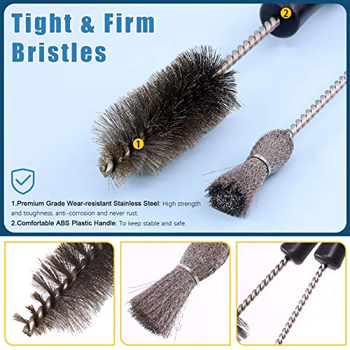 Glarks 6Pcs Injector Sleeve Cup Bore Seat Cleaning Brush Kit Replace AP0084 AP0085 3252 Compatible with 1994~2018 Ford Powerstroke 6.0L 6.4L 6.7L 7.3L, Caterpillar 3126 C7 C9, Navistar T444e