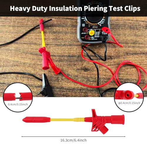 13 PCS Automotive Test Lead Kit – Banana Plug & Alligator Clip Multimeter Test Leads Set with LED Test Leads and Insulation Piercing Test Clip – CAT III 1000 V for 12 V/24 V Car Electrical Testing