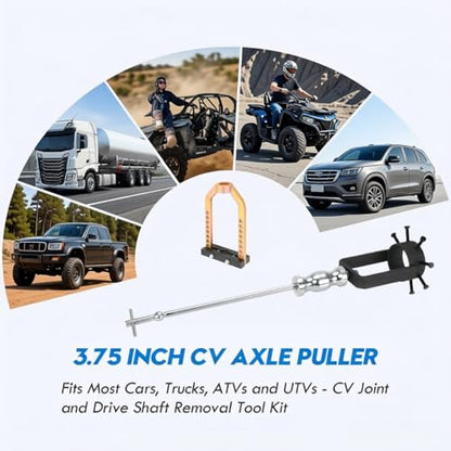 CV Axle Shaft Puller Tool Kit with 9 Holes Universal Joint Removal Tool，UTV/ATV CV Axle Removal Tool，Heavy Duty Axle Puller with Slide Hammer for Cars, Trucks, ATV & UTV - color: with 9 Holes Universal Joint Removal Tool