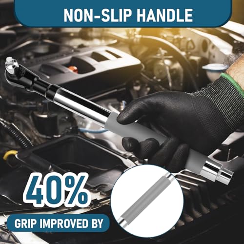 1/2 Inch Offset Extension Wrench Impact（Gray） | Strong Torsion Output Steel Wrench Extender for Tight & Narrow Spaces (Gray, 4 Sockets) - color: Gray