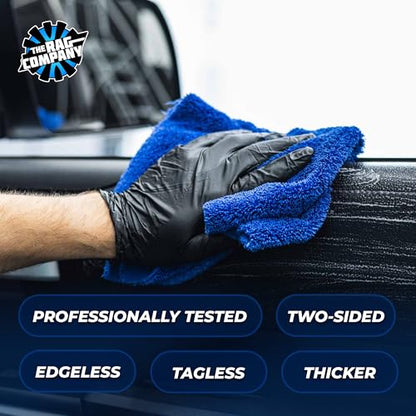 The Rag Company - Creature Edgeless Auto Detailing Towels (10-Pack) Professional 70/30 Blend, Dual-Pile Plush Microfiber, Buffing & Polishing, 420gsm, 16in x 16in, Royal Blue - color: Royal Blue