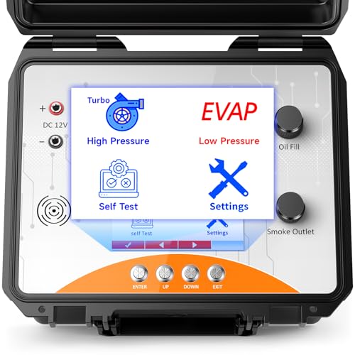 ANCEL L8000 EVAP&Turbo High Pressure Automotive Smoke Machine Leak Detector | 0.5-20 PSI output coverage, built-in pump, LCD and button controls, precise pressure control, adjustable smoke duration - size: Dual-Pressure LCD