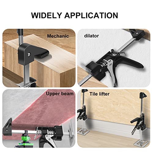 EnryKuo Labor Saving Arm Jack 2 Pack,15.5 Inch Multifunctional Furniture Lifter Jacks for Installing Cabinets and Wall Tile Height Adjuster Handheld Tool - color: Black-HTE