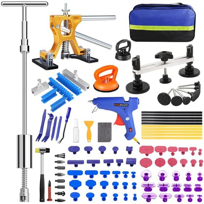 Auto Paintless Dent Removal Kit – Adjustable Paintless Dent Repair Tool for Auto, Motorcycle, & Metal Surfaces, Complete Car Dent Puller kit Quick Fix for Small & Large Dings, Hail Damage