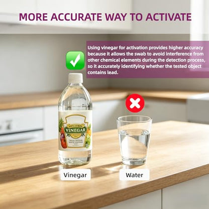 Accurate Lead Test Kit, 30 Swabs, Upgraded Formula Lead Paint Test Kit, Enhanced Detection for Dishes, Paint Cups, Ceramics, and More Surfaces | Results in 30 Seconds |
