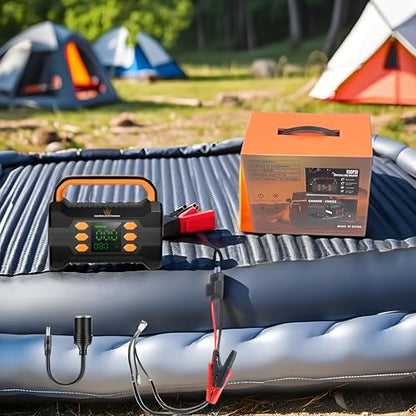 FLAA Jump Starter with Air Compressor 6000A, Portable Car Battery Booster, Jumper, 150PSI Tire Inflator, Power Pack, USB-C Quick Charge, for 12V Cars, Trucks, SUVs, 8.5L Gas/6.5L Diesel