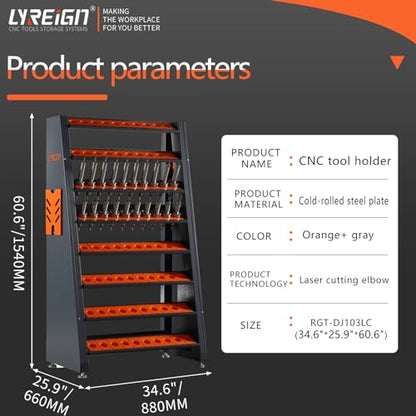 8-Row Large Capacity CNC Tool Holder Rack for Warehouses & Machining Centers, Suitable for all BT/CAT HSK Series - size: CAT/BT40-80CAP