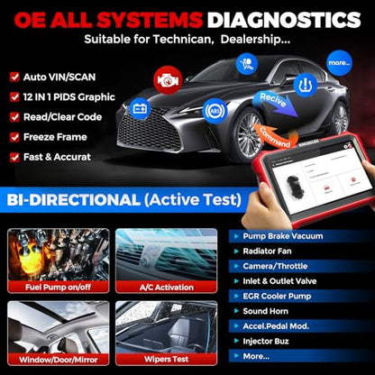 KINGBOLEN K8 Pro OBD2 Scanner Bluetooth 2026 Bidirectional Scan Tool with Lifetime No Subscription Update 8'' All System Diagnostic Tool, ECU Code, 34+ Reset, CANFD&DOIP, V.A.G Guide, FCA AutoAuth