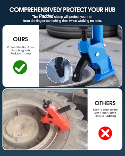 Effort-Saving Manual Tire Bead Breaker, 38"-42" Tires Changer Tool with Rubber Pad, Protect Aluminum Alloy Hubs, Easy-Operated Tire Repair Tool for Car Truck Tractor Mower ATV RV Blue - color: Blue
