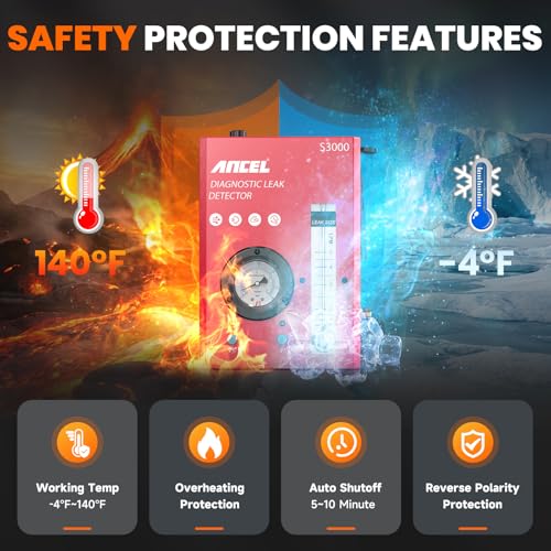 ANCEL S3000-US Automotive Smoke Machine Leak Detector with Built-in Air Compressor, Smoke Tester Automotive for EVAP, Vacuum, Fuel System with Pressure Gauge & Adjustable Flowmeter