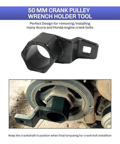 bylikeho Crankshaft Pulley Removal Tool,Automotive Tool,Car Accessories Weighted Sockets,19mm Harmonic Balancer Socket,50mm Crankshaft Pulley Holder, Use to Install or Remove Engine Crank Bolts