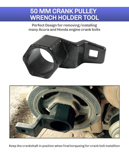 bylikeho Crankshaft Pulley Removal Tool,Automotive Tool,Car Accessories Weighted Sockets,19mm Harmonic Balancer Socket,50mm Crankshaft Pulley Holder, Use to Install or Remove Engine Crank Bolts