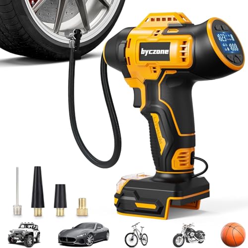 Tire Inflator Compatible with Dewalt 20V Max Battery | 160 PSI, Cordless Air Compressor, LCD Digital Pressure Gauge, For Car, Bike, Sport Ball, No Battery - color: For Dewalt Battery