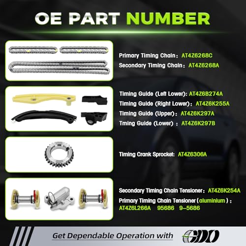 3.5 Ecoboost Timing Chain Kit with Tensioner AT4Z6268A Fits 2011-2017 Ford F150 Flex Taurus Edge Explorer Mustang 3.5L 3.7L, Lincoln MKS MKX MKZ OE# AT4Z6268B cadena de tiempo kit - size: with tensioner
