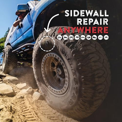 GlueTread Sidewall Tire Repair Kit - Off-Road Tire Patch Kit for ATV and UTV Tires - Large Rubber Patch & Adhesive Glue - Heavy Duty - For Sidewall Damage Repair