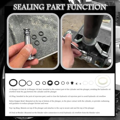 16PCS Hydraulic Jack Seal Kit,3 Ton Floor Jack Parts Kit Includes O Ring Seal/Oil Plug,Professional Floor Jacks Oil Sealing Kits for Hydraulic Systems Sealing Car Accessories