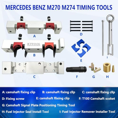 New Engine Camshaft Timing Alignment Tool Kit Compatible with Mercedes Benz M133 M260 M264 M270 M274 Engine Replace 270 589 00 6100, 270 589 01 6100 - color: 22Pcs