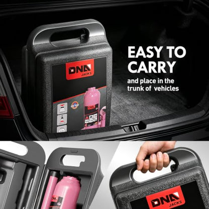 DNA Motoring 4 Ton Hydraulic Car Bottle Jack, Pink, 8000 lbs Capacity | Automotive Welded Bottle Jack For Car SUV Pickup Truck, Auto Repair House Lift, with Manual handle & Carrying Storage Case - color: Pink, style: 4 ton