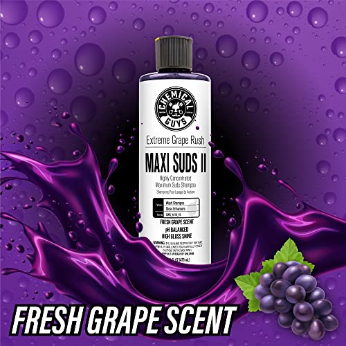 Chemical Guys, Maxi Suds II Foaming Car Wash Soap, Grape Scent, 1 Gallon | High-foam, pH-balanced suds for cannons, guns or buckets, gentle on wax and coatings - size: 128 Fl Oz (Pack of 1)