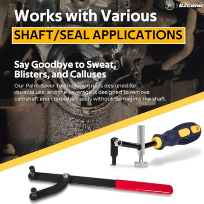 W89208 Cam Pulley Holder + 58430 Shaft Type Seal Puller - Universal Camshaft Pulley Holding Tool & Shaft Seal Puller Set for Engine Cam/Crank Seal Removal and Timing Belt Service