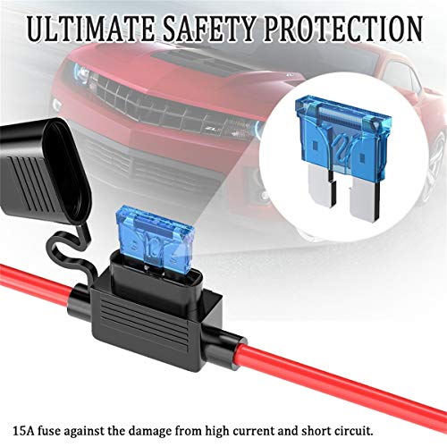 6FT 16AWG SAE to O Ring Terminal Harness, Heavy Duty Battery Quick Disconnect Extension Cable with 10A Fuse, 12V 24V Waterproof Quick Release Eyelet Connector for Motorcycle, Car, Marine, Lawn Mower - color: 16AWG-6FT