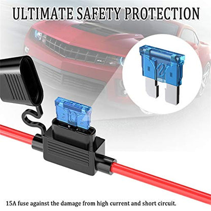 6FT 16AWG SAE to O Ring Terminal Harness, Heavy Duty Battery Quick Disconnect Extension Cable with 10A Fuse, 12V 24V Waterproof Quick Release Eyelet Connector for Motorcycle, Car, Marine, Lawn Mower - color: 16AWG-6FT