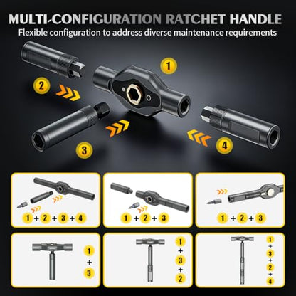 42 in 1 Magnetic Ratcheting Screwdriver Set, Multi-Bit Magnetic Screwdriver Kit with S2 Steel Bits & T-Handle Ratchet,Portable Repair Ratchet Screwdriver for Computer,Watch, Bicycles DIY,Gifts for Men - size: 42 In 1