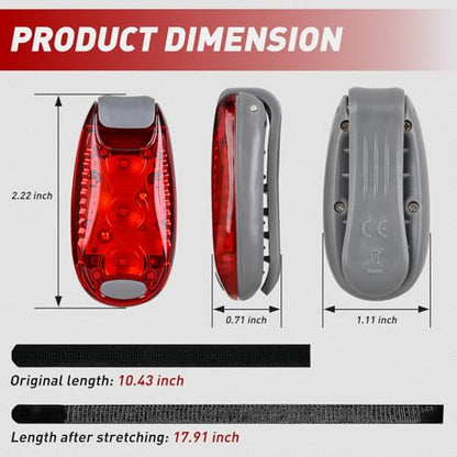 Nilight LED Safety Light 4PCS Red Green Marine Navigation Bike Tail Lights Three Modes Waterproof Reflective Gear Clip On Flash Strobe Indicator Lamp for Night Boating Fishing Cycling Jogging - color: 3LED Safety Light-Red Green