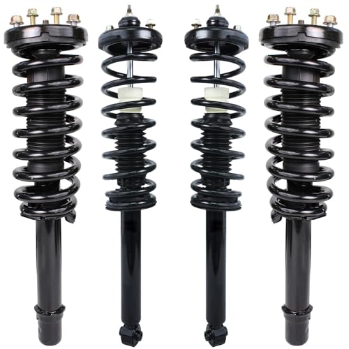 Detroit Axle - 4pc Struts for 2003-2007 Honda Accord, Front and Rear | Struts w/Coil Spring Assembly 2004 2005 2006 Replacement Shock Absorbers - size: 4Q170093/ 4 Struts